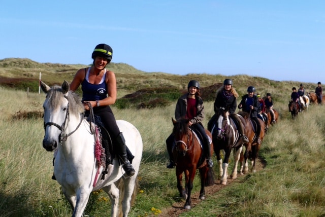 Horse riding Perranporth beach Cornwall